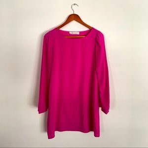 Impeccable Pig Hot Pink Long Sleeve Shift Dress